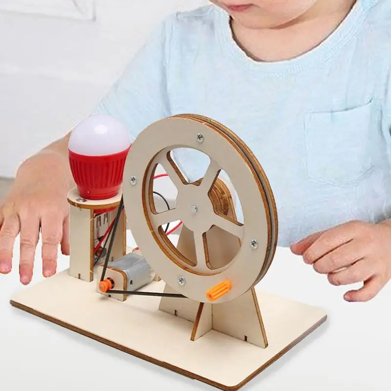 Manual Electricity Generator Toy Education Science Kit Wooden Educational Science Kit Generators Science Project For Kids