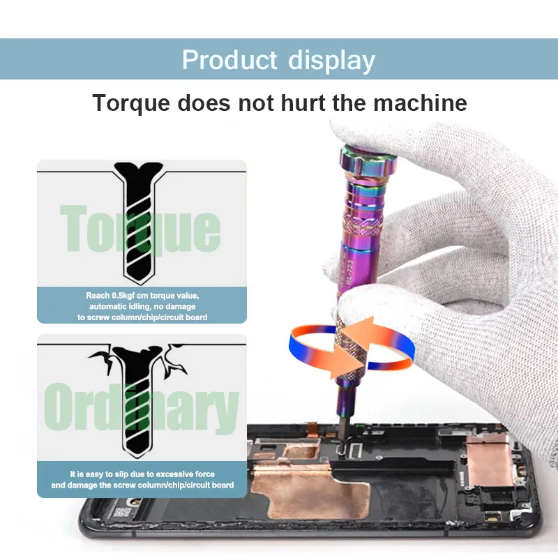 RELIFE RL-723 Universal Repair Screwdriver for IP HW OP VI Repair with Replacement Bit Mobile Phone Disassembly Maintenance Tool