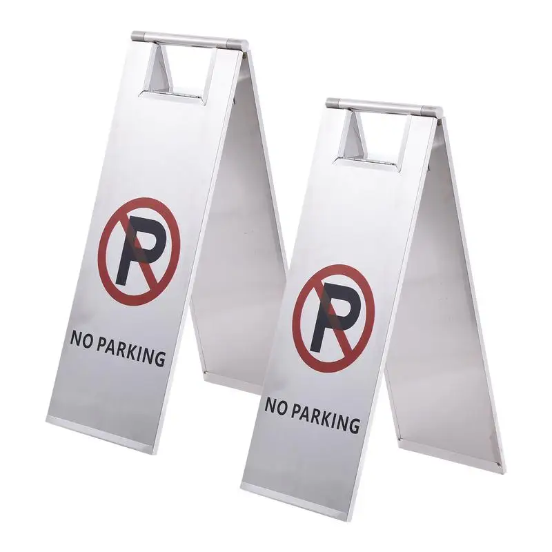 

No Parking Caution Sign Foldable Double-Sided Text And Graphics Warning Bilingual Caution Message Safety Warning Sign For Shop