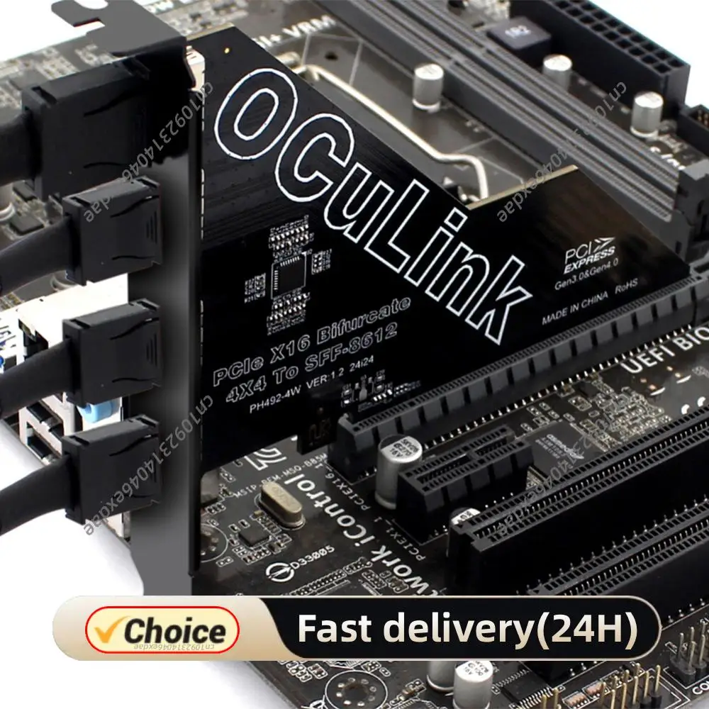 1 PC PCIe X16 To SFF 8611&8612 Adapter Card PCIe OCuLink SFF-8612 Adapter Card PCle4.0 Expansion Card for Mac Os/Windows/Linux