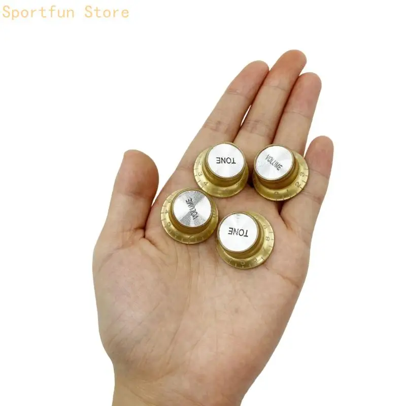 Set Of 4 Accuracy Electric Guitar Knobs Capacity Tone Control Replacement Divisions X7JD