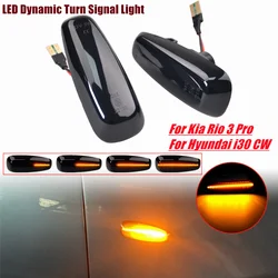 2Pcs LED Dynamic Side Marker Arrow Turn Signal Light Sequential Blinker Lamps For Kia Ceed ED Pro Rio 3 UB Carens Rondo 7 UN