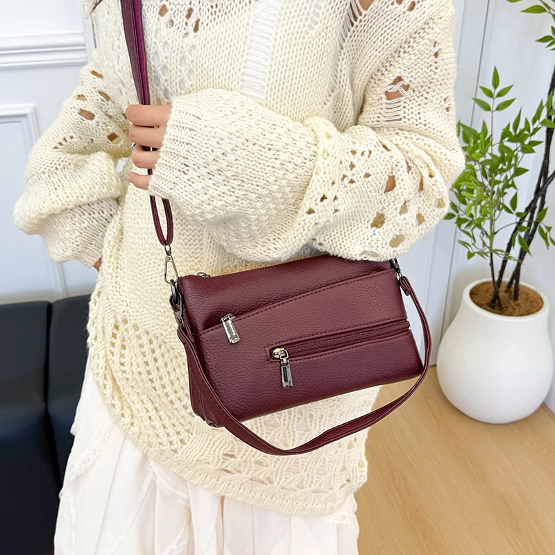 

Elegant Women Luxury Leather Crossbody Bag High End Designer Shoulder Tote Handbag For Modern Urban Fashion