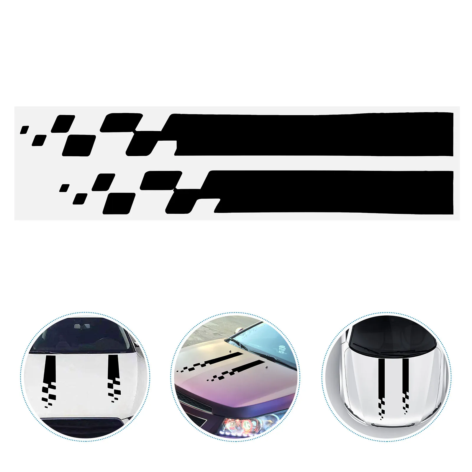

2pcs Car Stickers Durable Pvc Striped Hood Decals Scratch Resistant Easy Apply Removable Decorative Auto Decals For Vehicle Suv