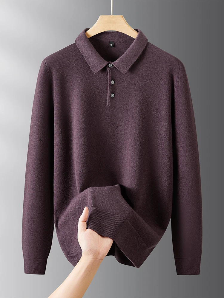 

plus Size Knitted Wool Sweater for Men Casual Loose Busin Autumn Winter Color irt Comfortable Breathable Warm