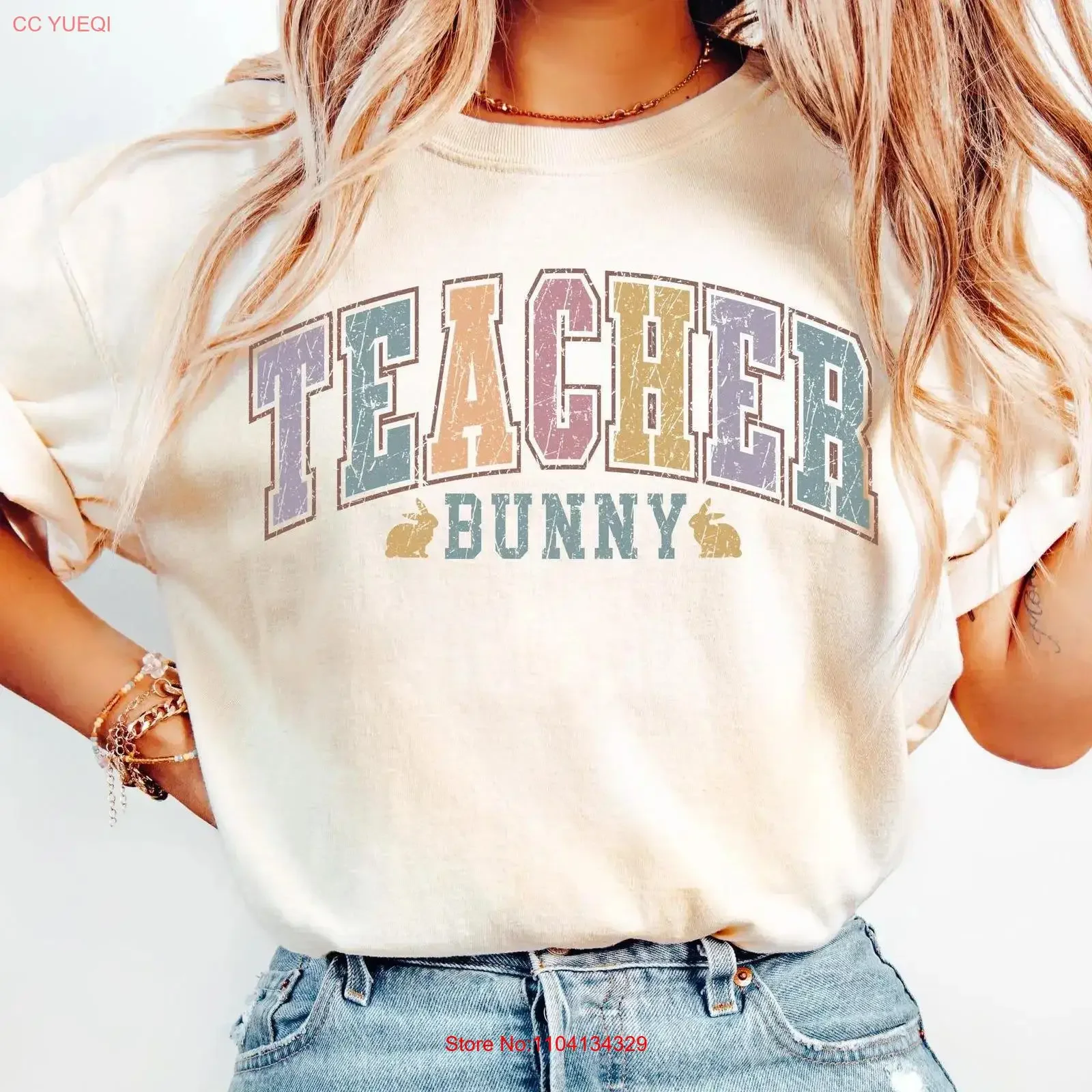 T-shirt de Pâques pour enseignants, motif lapin mignon, style vintage, respirant, streetwear élégant, polyvalent, mode homme