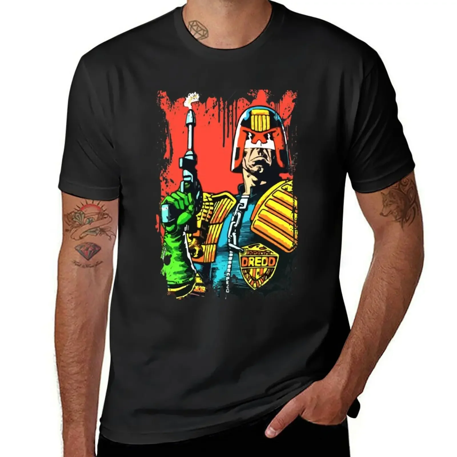 Judge dredd comic funny gift T-Shirt baggy shirts anime clothes men t shirts high quality