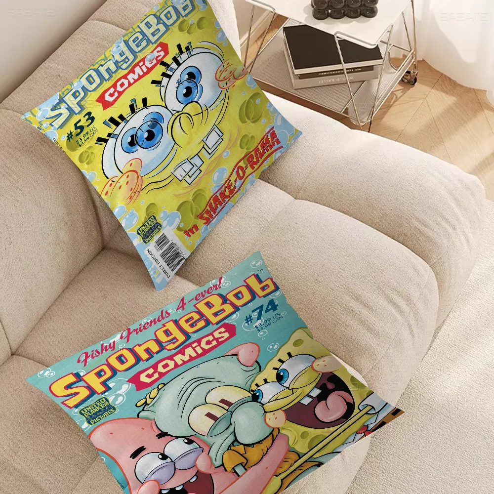 

Funny-Cartoon S-Spongebobes-Cute-Pants Cushion Cover Pillow Cover Decor Pillowcase Printed Cushion Case For Couch