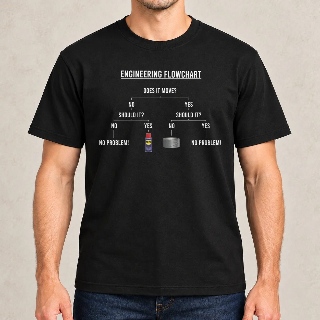 Engineering Flowchart T-Shirt man t shirts for men t shirts with prints men t shirt cotton 100% T-Shirt