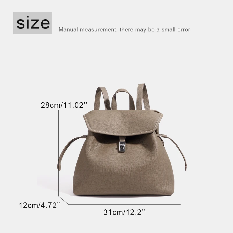 Customize Initials Leather Grain Backpacks For Women Luxury Designer Handbag Purses 2027 New In Cowhide Lock Handle Shoulder Bag