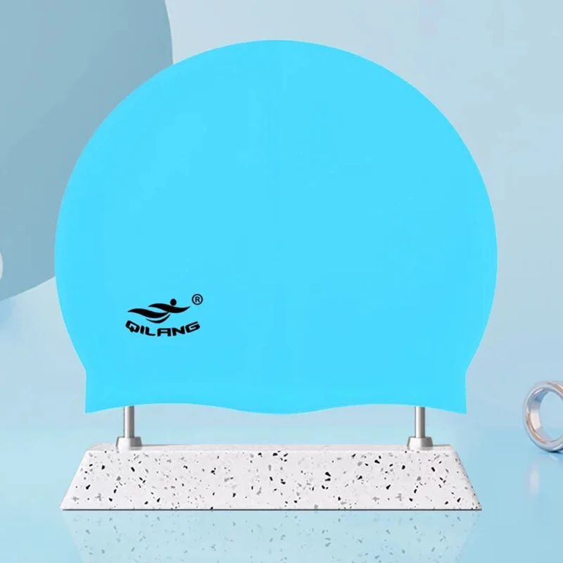 55g Silikonowy czepek kąpielowy Mężczyźni Kobiety Pływanie Basen Sporty wodne Nurkowanie Kąpiel Długie włosy Wodoodporny Duży rozmiar Czapka dla dorosłych Nowy