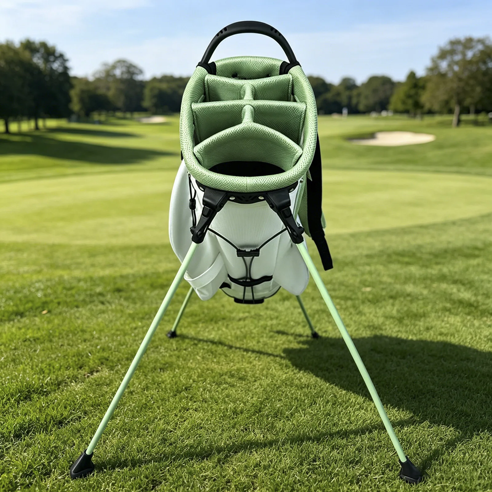 6-slot Golf Stand Bag Contrast Color Golf Clubs Carry Bag with Multiple Pockets