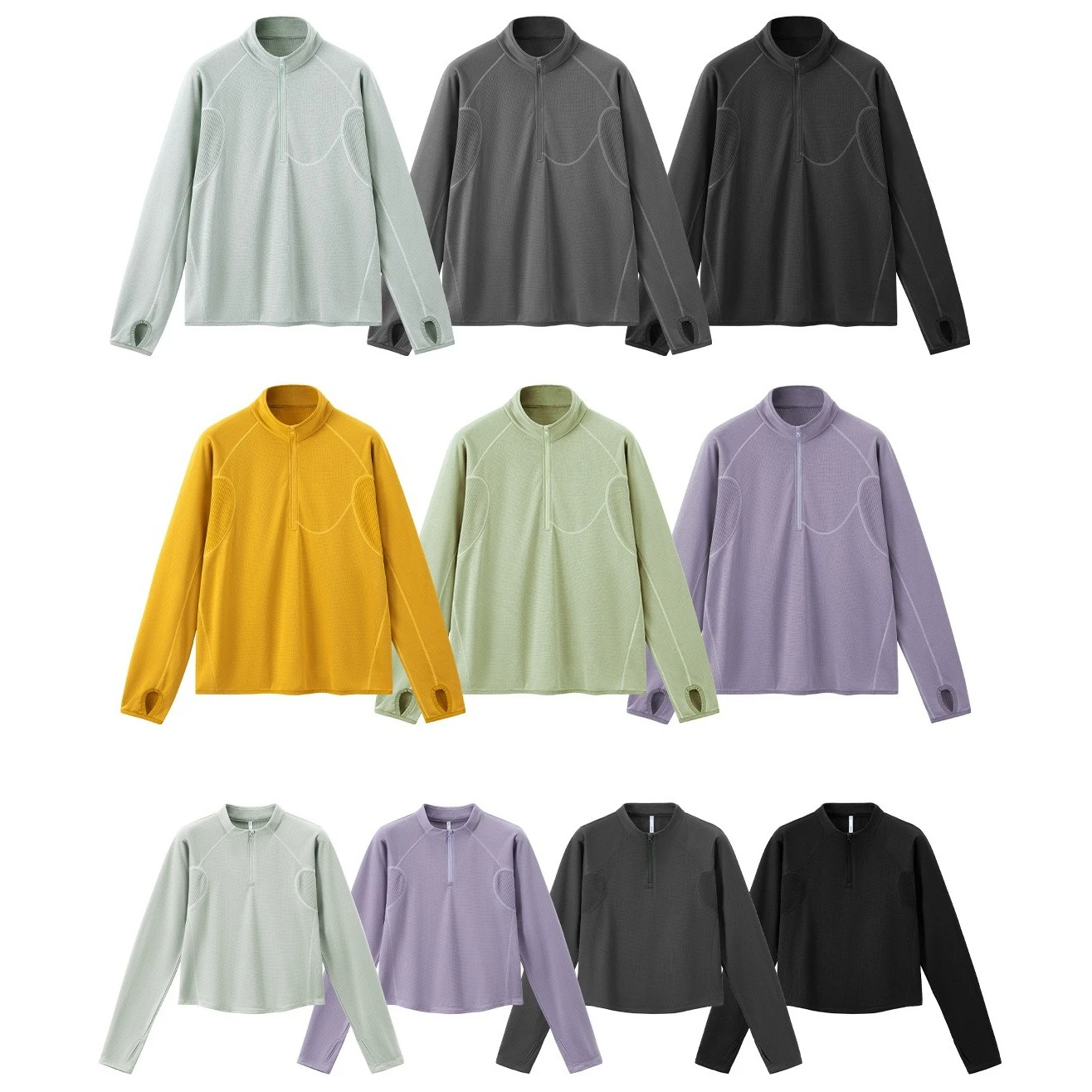 

Men's and women's sports square fleece semi-zipper sweater new outdoor lightweight fleece breathable fleece warm long sleeves