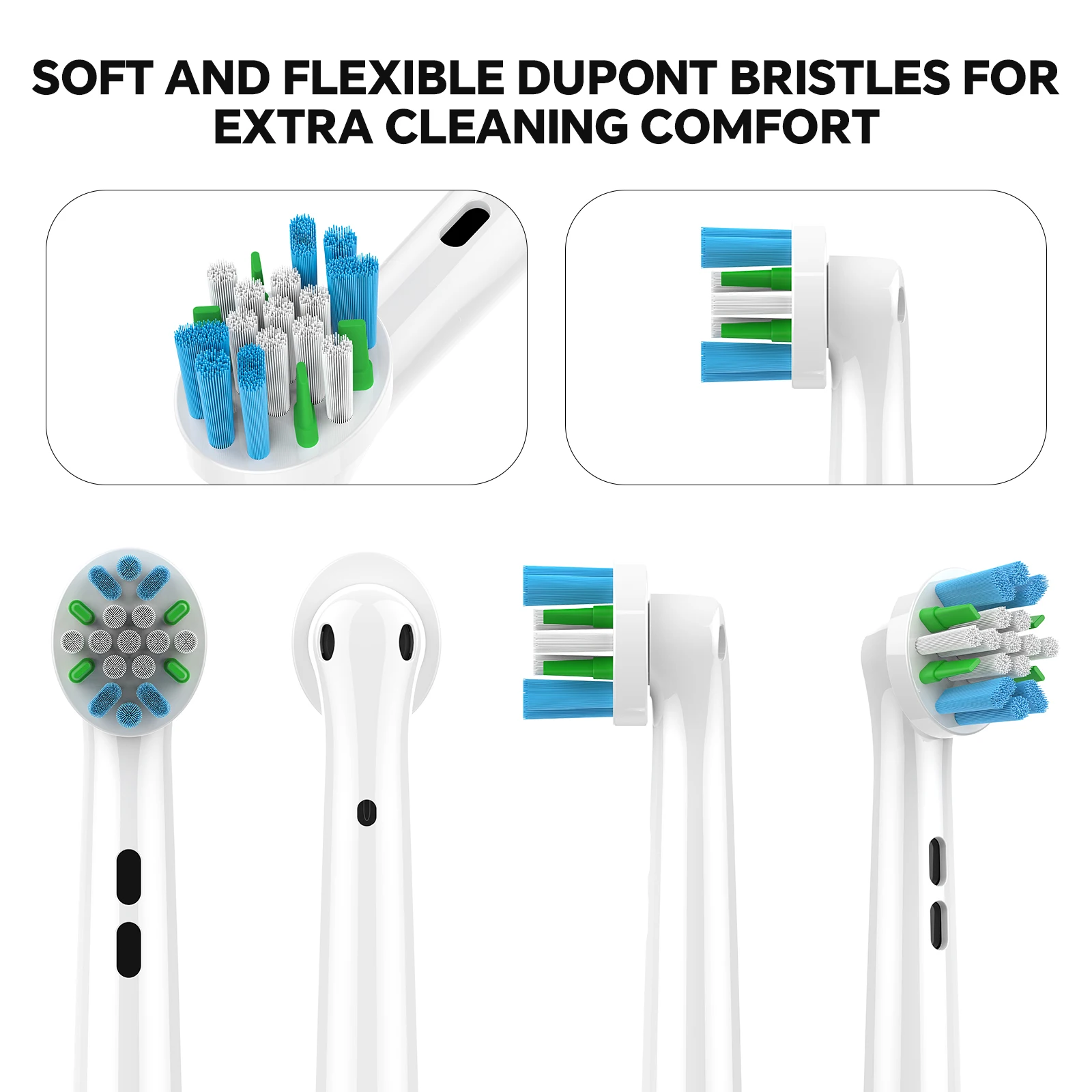 Toothbrush Replacement Brush Heads Refill Compatible with Braun Oral B Floss Electric Toothbrush Pro 1000 3000 5000 7000 Action