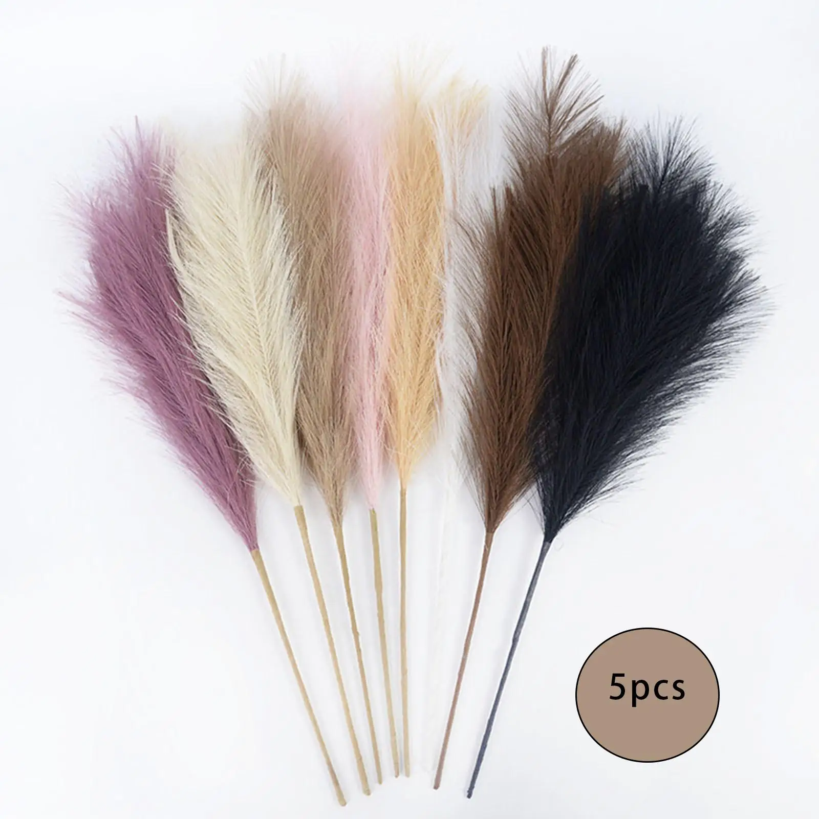 5 Pieces Artificial Pampas Grass 70cm Tall Fake Pompous Flower DIY Wedding Party