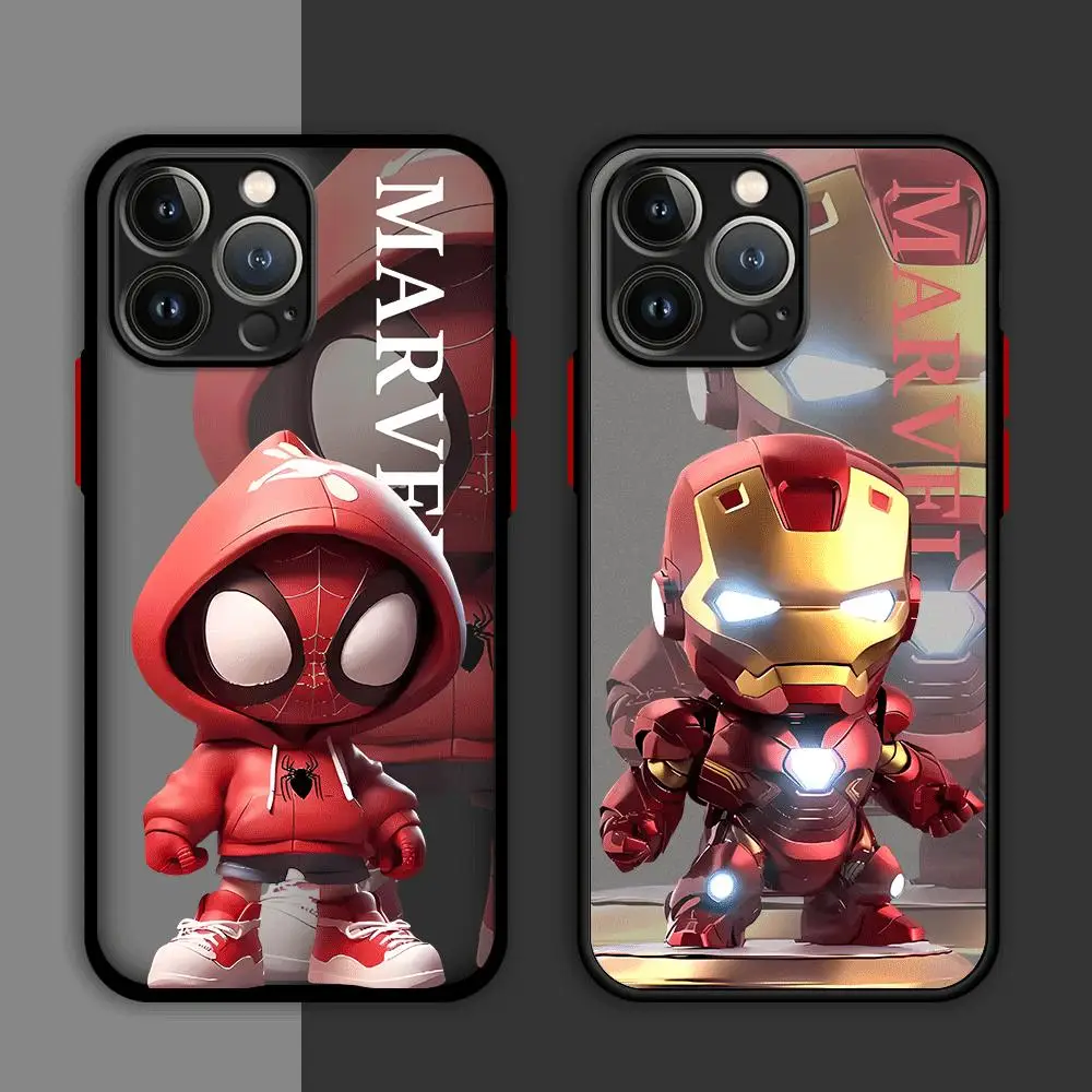 Marvel Superhero Cute Phone Case for Apple iPhone 15 Pro Max 13 14 Plus 12 Mini 11 Pro XR 8 SE 7 6S XS MAX Shockproof Cover