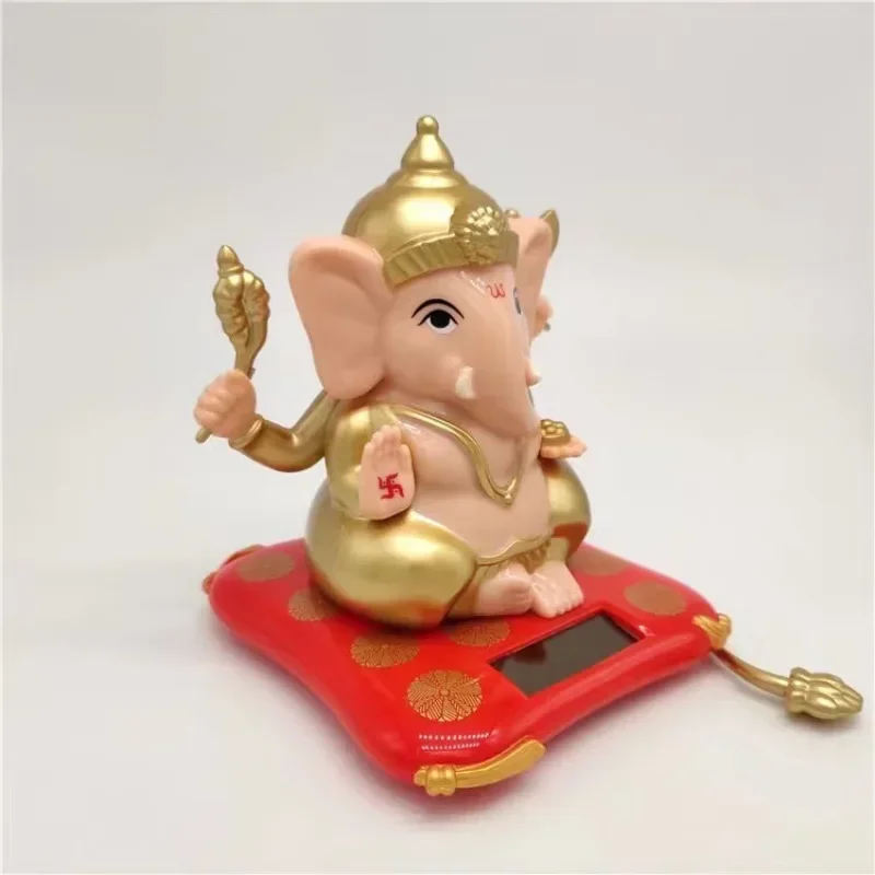 Ganesha Elephant God Statues Solar Powered Indian Ganesha Idol Figurine for Car Dashboard Home Decor Crafts ganesha statue