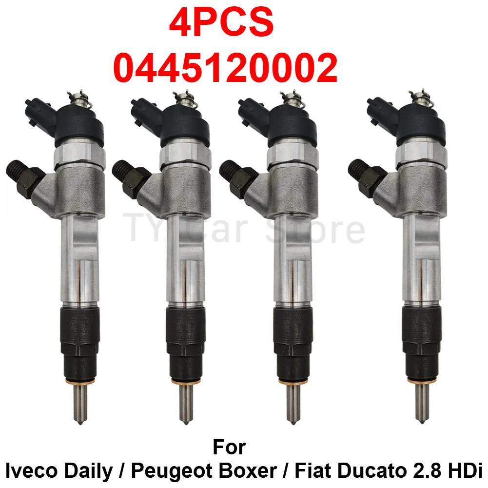 4PCS 0445120002 / 500384284 / 500313105 New Diesel Fuel Injector For Fiat Ducato Iveco Daily Relay Peugeot Boxer 2.8 HDI 1999-on