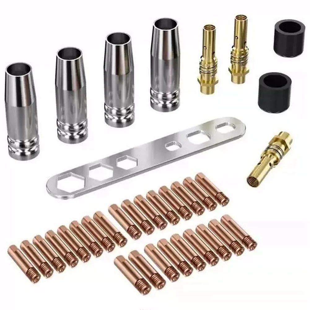 35-Item 15AK For mig Welding For torch Consumables Set Featuring For contact Tips Nozzles Liners Shrouds Wrench and End
