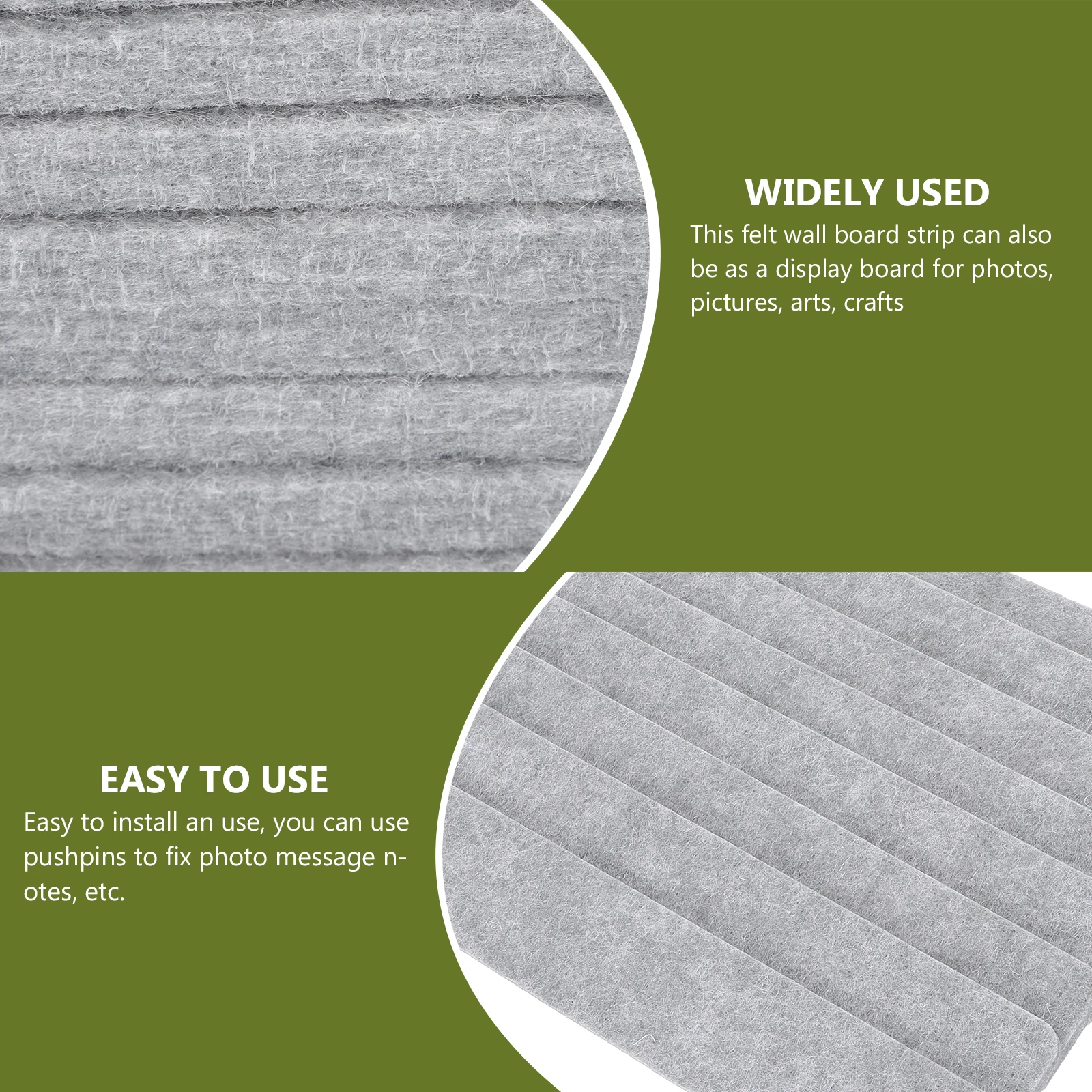 

8 Pcs Sheet Felt Bulletin Board Office Pin Boards Strip Wall Tiles with Pushpins