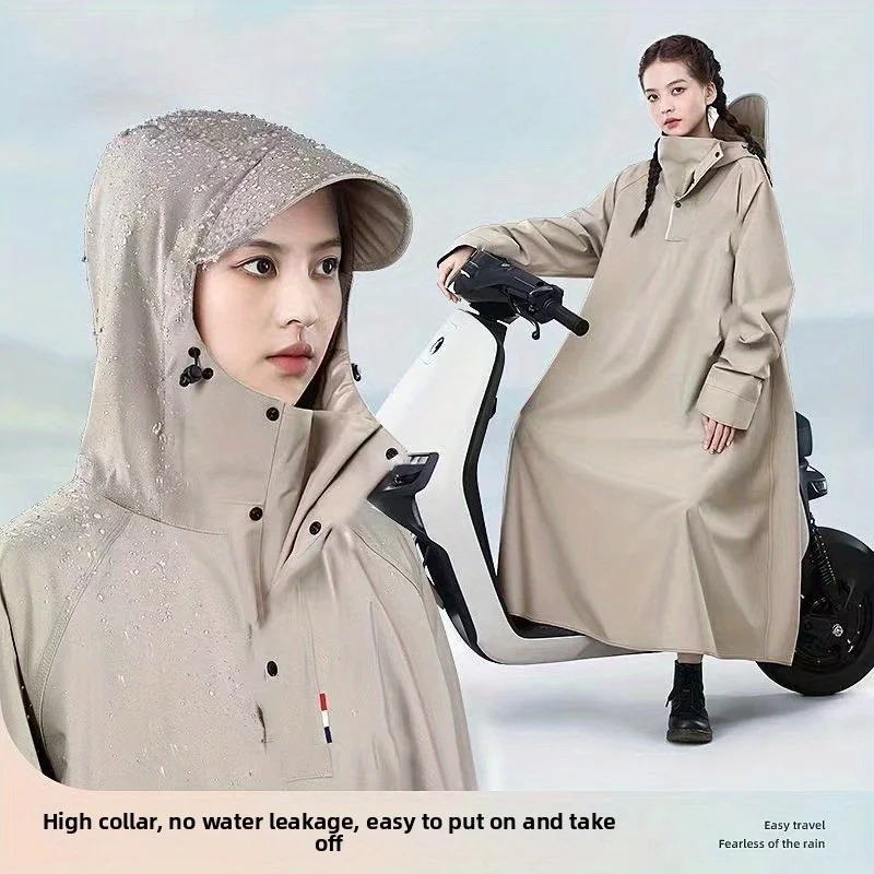 

Full Body Electric Bike Raincoat Long Waterproof Motorcycle Rain Gear for Men Women Riding in Heavy Storm