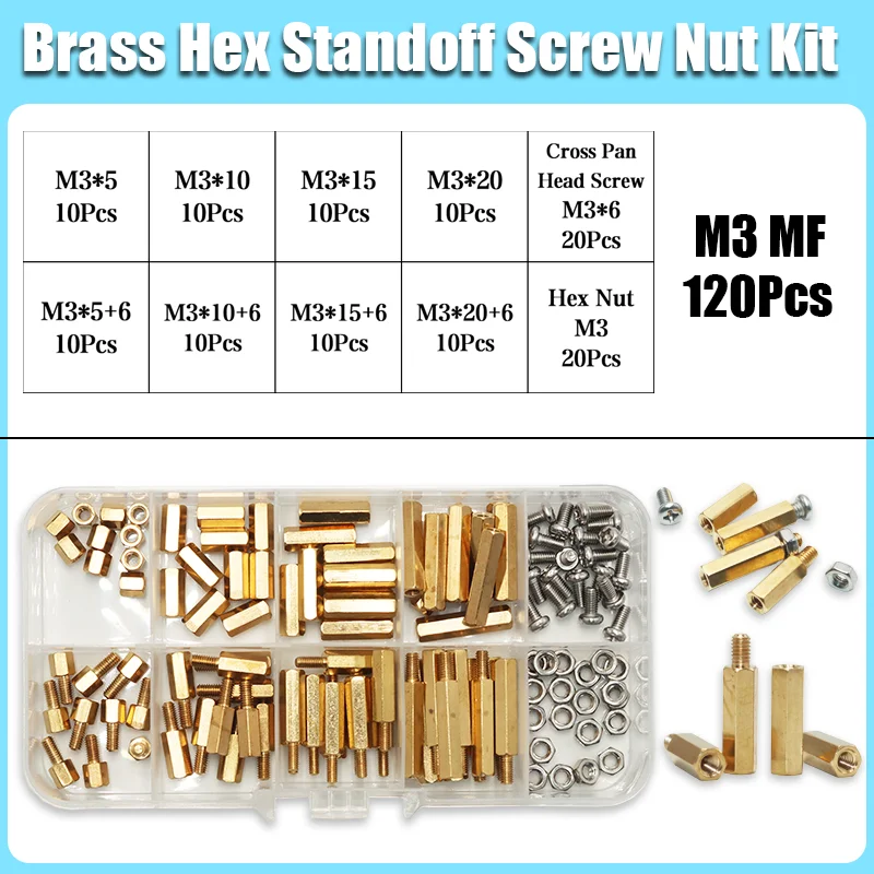 390p Sechskant Messing Männlich Weiblich Abstandshalter Schraube Mutter Bord Rack Stud Sechskant Gewinde Säule PCB Säule Motherboard Abstandshalter Bolzen – Detail 13