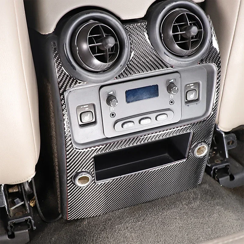 For Hummer H2 2003-2007 Car Rear Exhaust Air Vent Panel Decorative Sticker Soft Carbon Fiber Interior Accessories