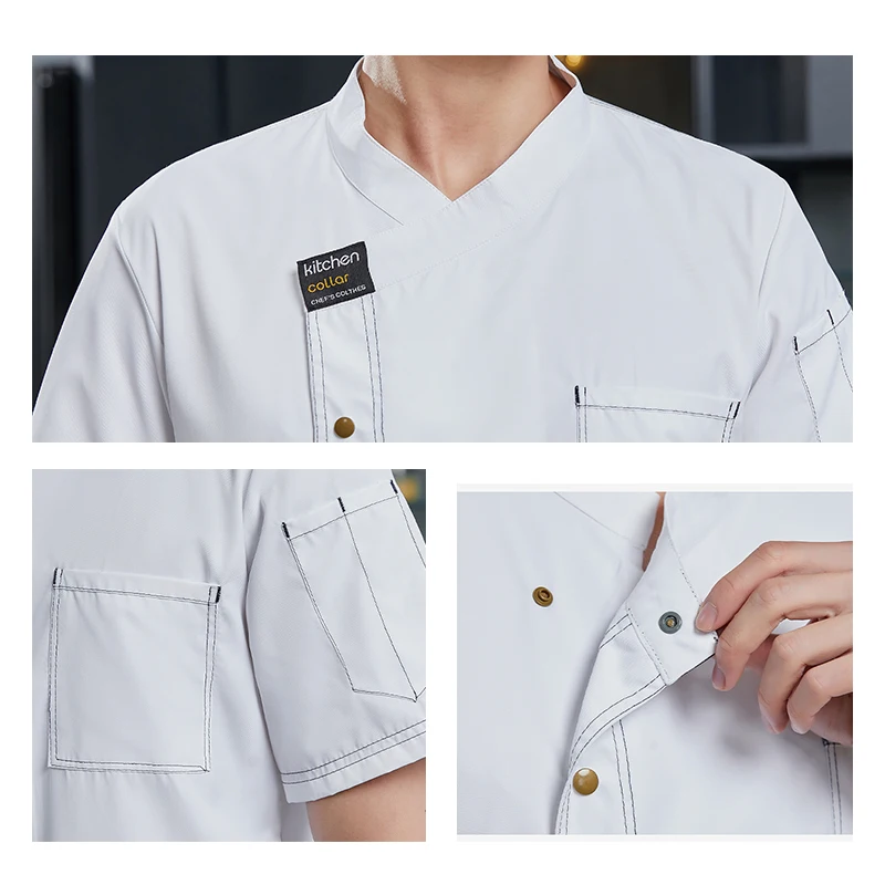 Giacca da ristorante Unisex Chef uomo donna abbigliamento da cucina panetteria Cafe cameriere abbigliamento da lavoro Costume da cucina tuta da cameriere