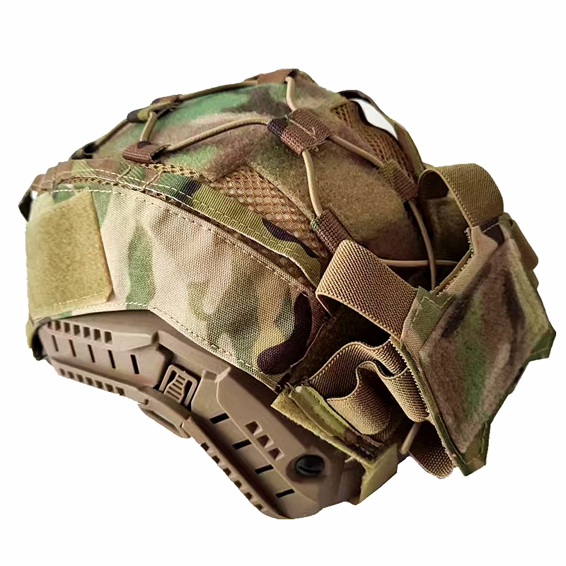 Helmet Cover with NVG Battery Pouch For Maritime Fast Helmet Hunting, Helmet Cloth Set MC Range Green