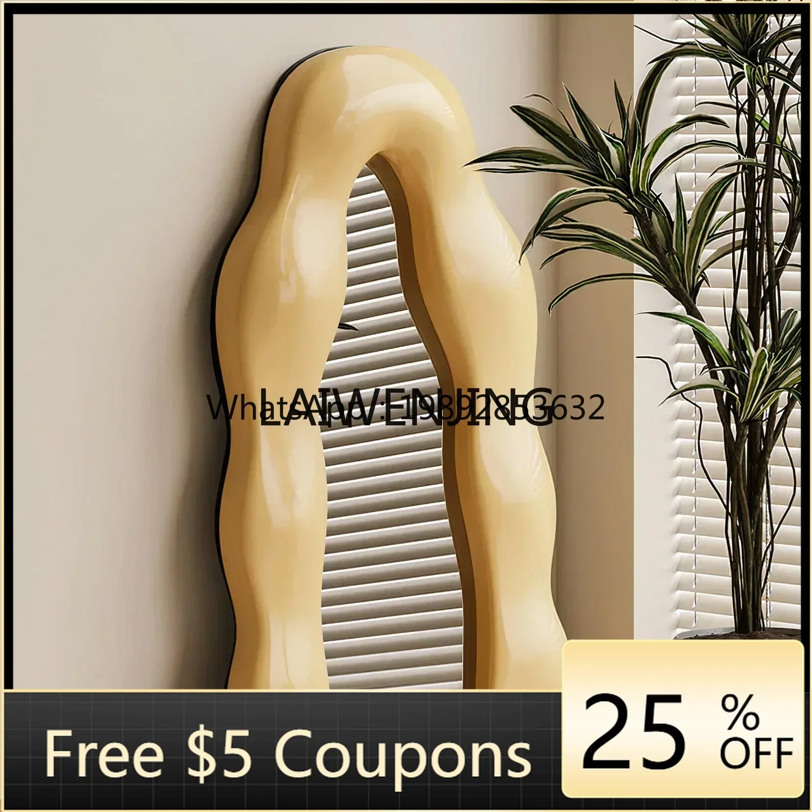 

AB1 wave full body special-shaped dressing French wall-mounted floor fitting mirror