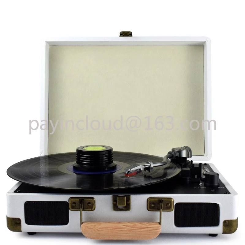 Vinyl Record Player Modern Portable Old-Fashioned Electric Phonograph LP Retro Portable Bluetooth Audio Receiver Living Room