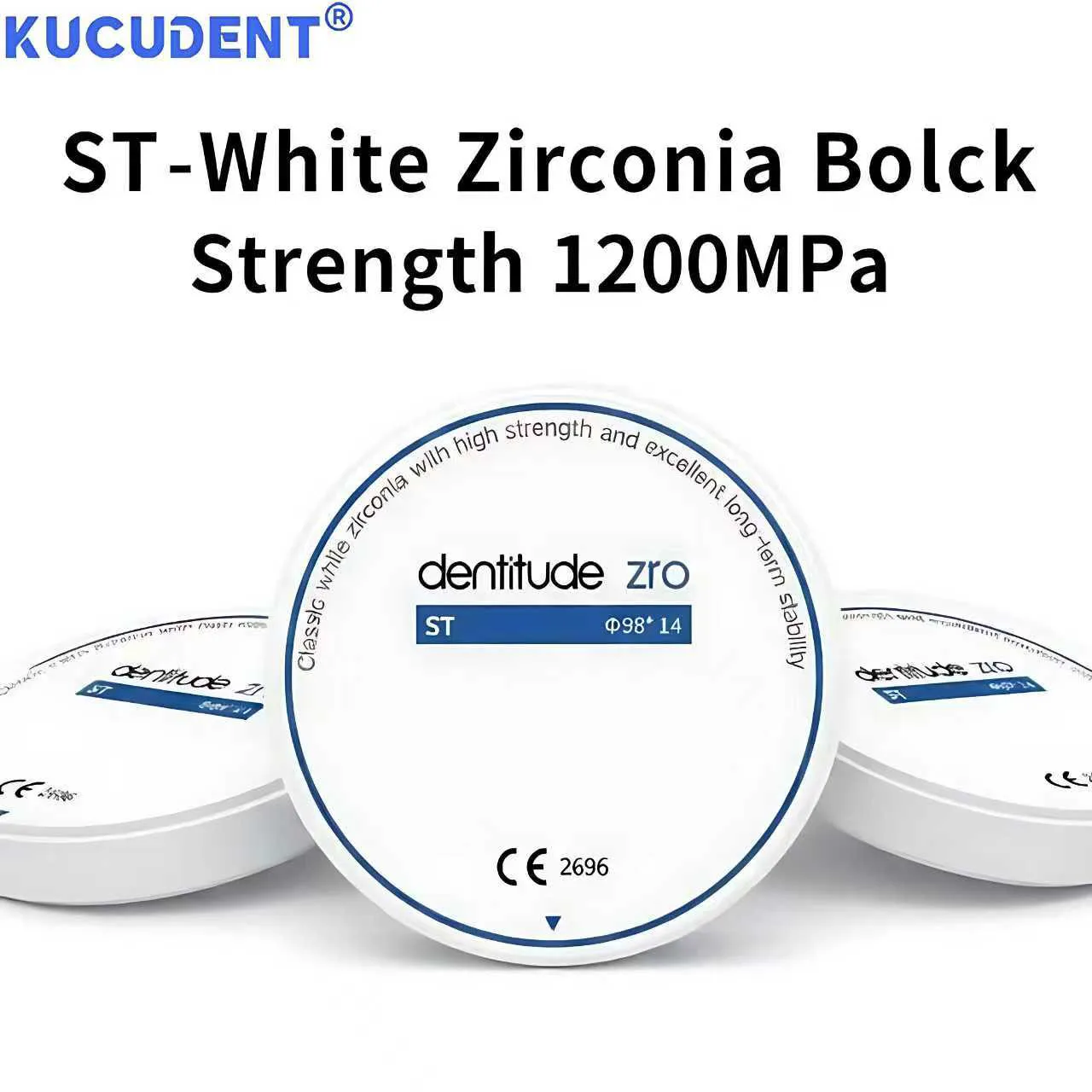 

Стоматологический ST-белый циркониевый блок, высокая прочность, 1200 МПа для CAD/CAM, коронки, мосты, внутреннее осторонняя, 98 мм, стоматологический лабораторный циркониевый диск