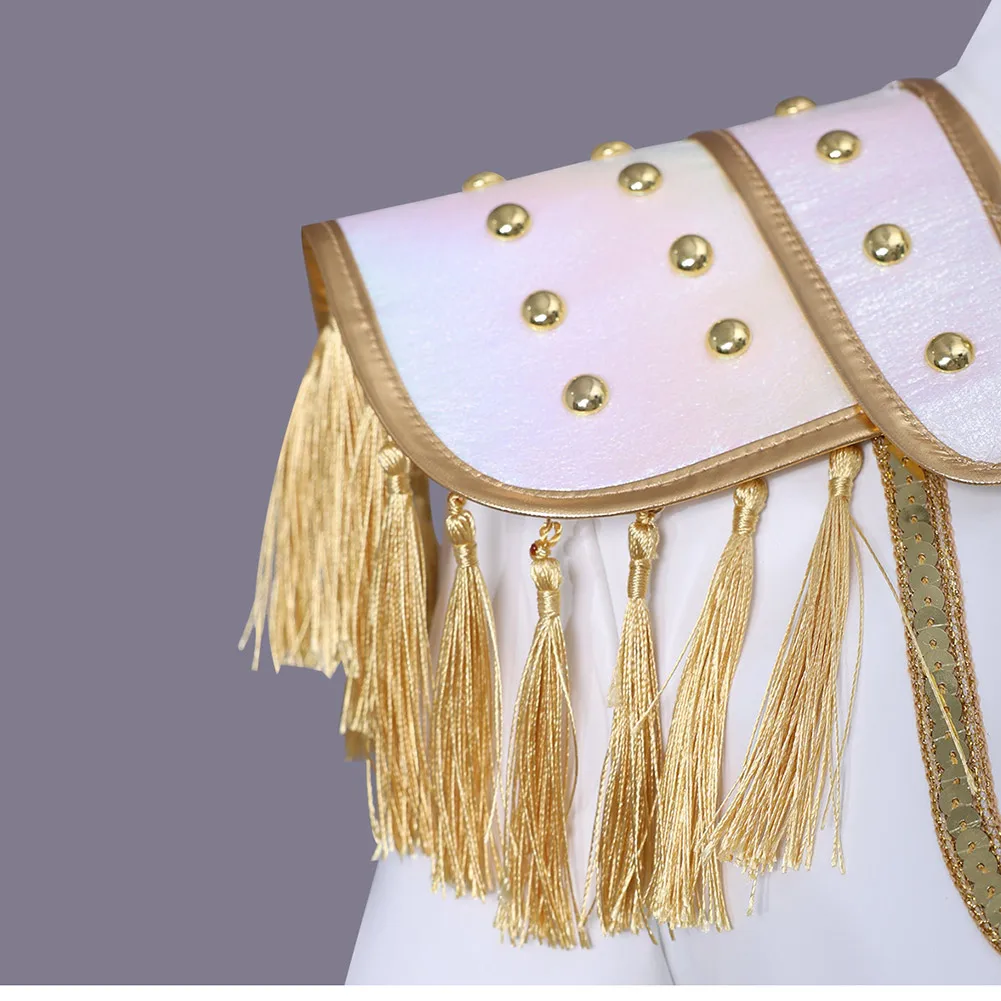 Cartoon Demon Hunter of KPop Mira Cosplay White Stage Costume Women Roleplay Top Skirt Coat Outfit Halloween Carnival Party Suit