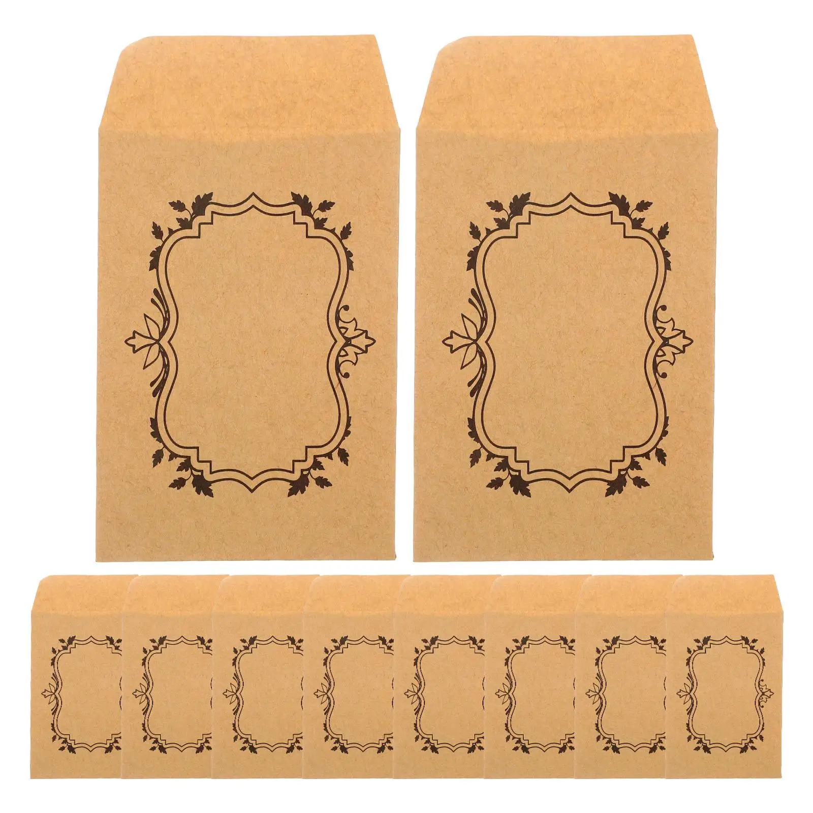 50pcs Kraft Paper Envelopes Self Sealing Lasting Compact Money Cash Envelopes for Budgeting Seeds Office Supplies Mini