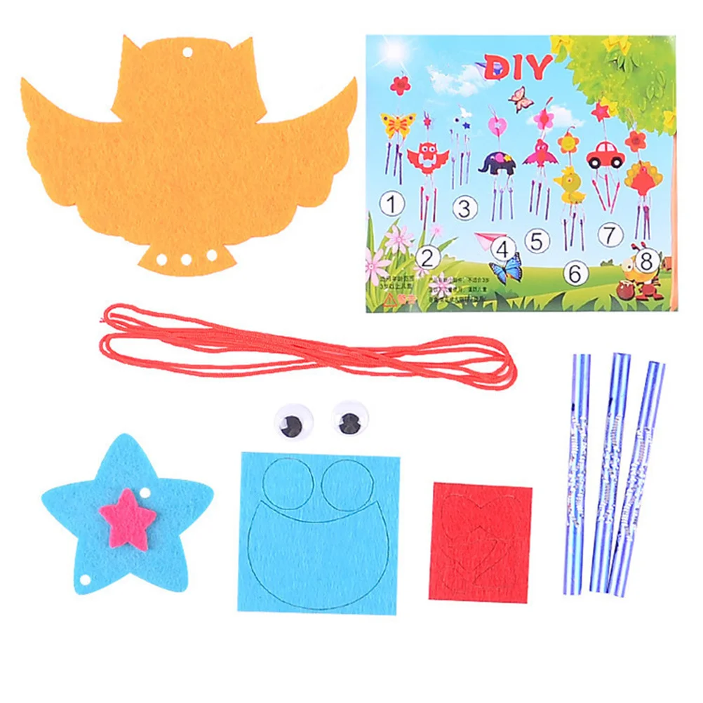 6 قطع من مجموعة الحرف اليدوية للرياح DIY ديكور معلق للأطفال مجموعة قلادات تعليمية لمشروع الفن للأطفال والإبداع الممتع #2