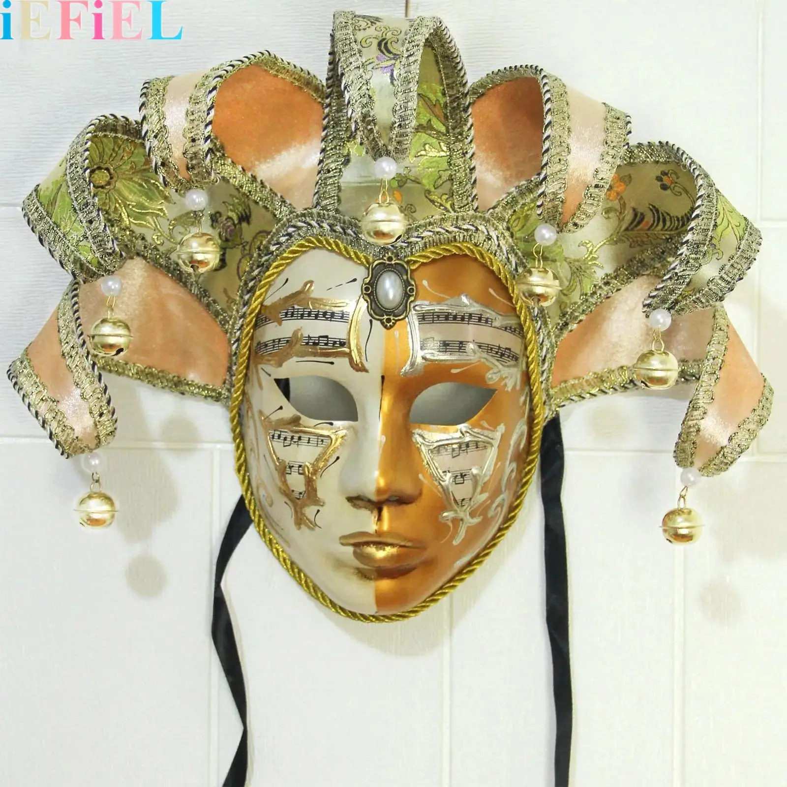 

1Pcs Women Men Masquerade Venetian Jester Mask Music Mardi Gras Wall Decorative Art Collection Mask