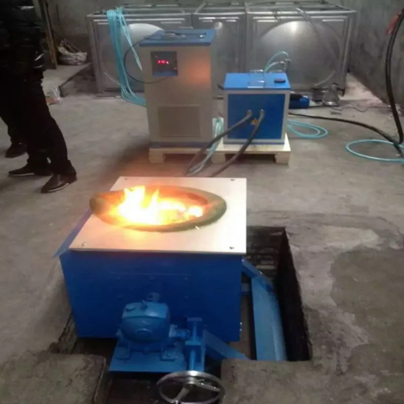 

Pouring Type Small Crucible Metal Smelting Copper Melting Within 15kg-300kg Degrees Medium Frequency Induction Heating Furnace