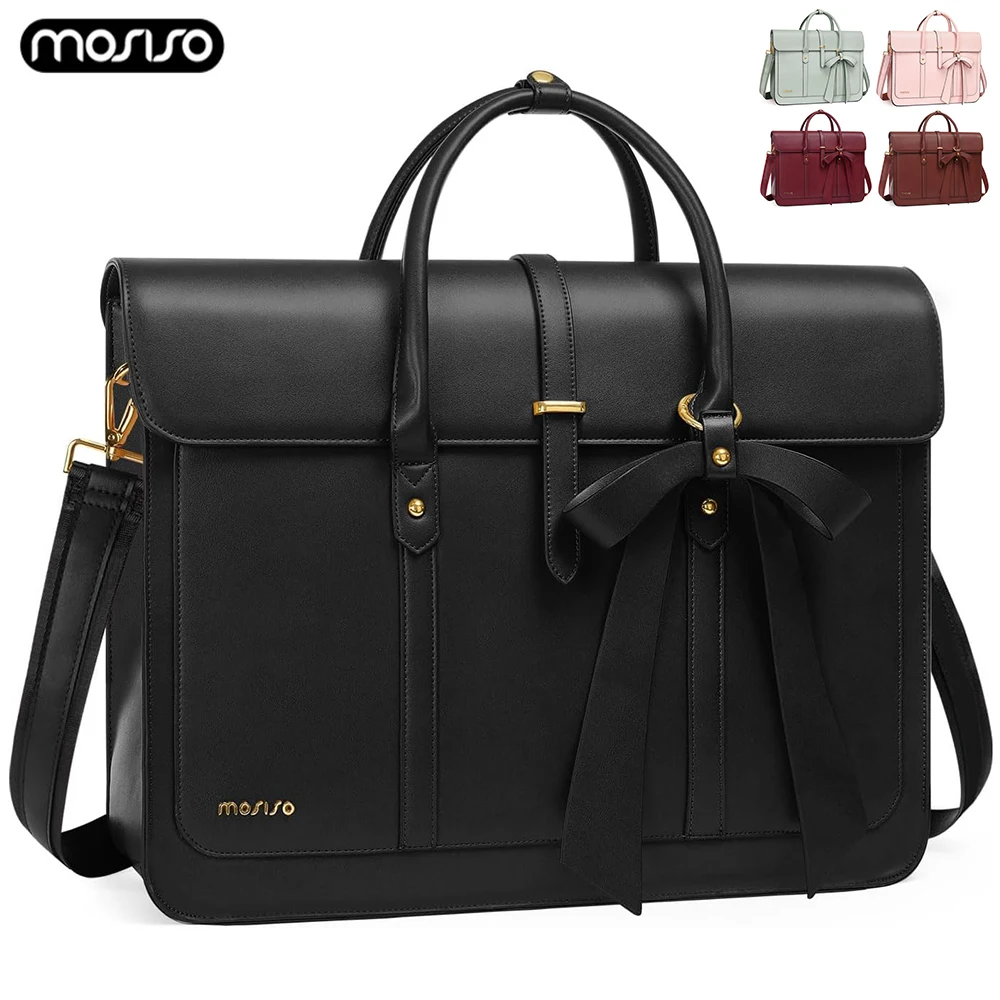 Women\'s Tote Bag PU Leather Laptop Bag Casual Handbag Travel Office College Briefcase Backpack 15.6 inch Shoulder Messenger Bag