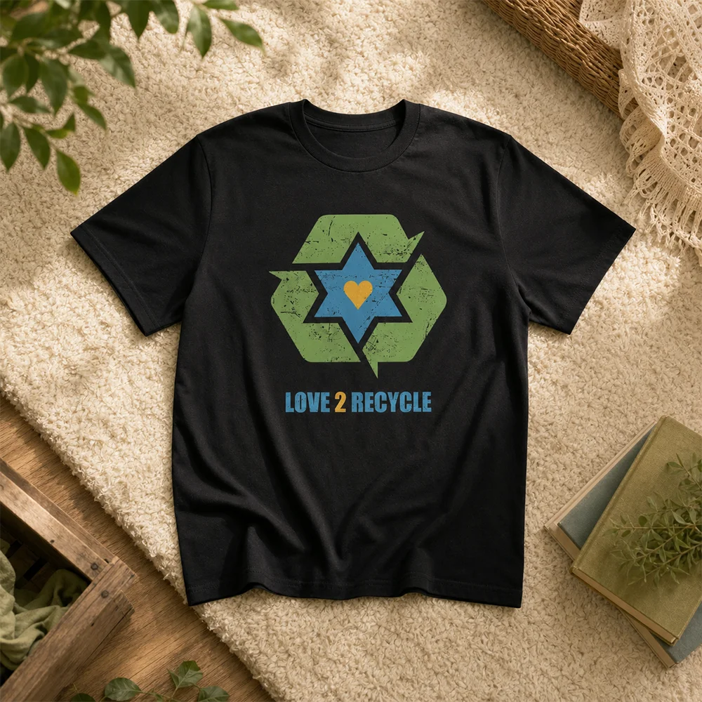 Eco-Friendly Retro Love 2 Parent-Child Comfort Tee Israel Style Graphic Short Sleeve T-Shirt Trendy Summer Casual Top for Kids