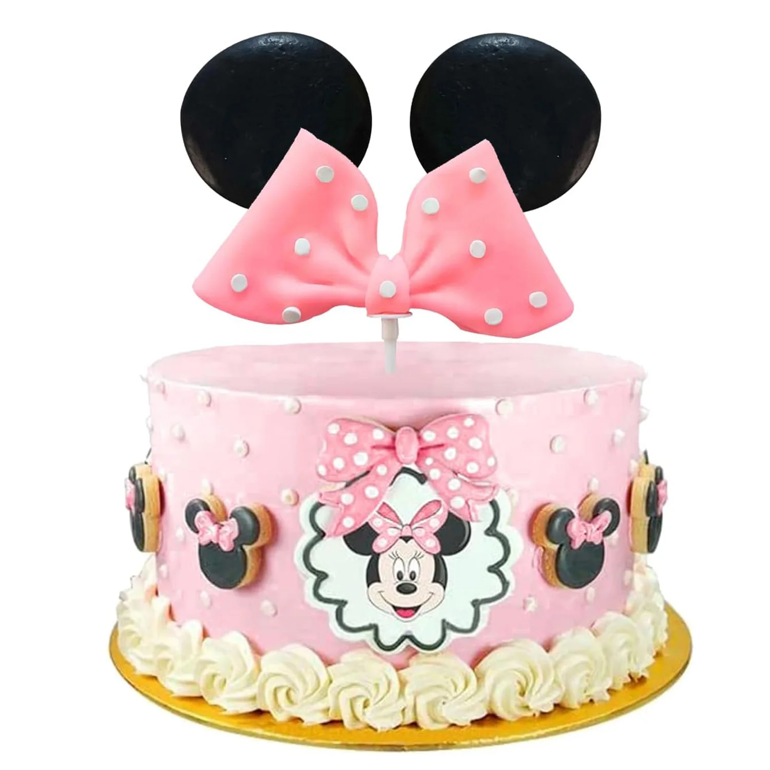 Roll over image to zoom in Pink Mouse Cake Topper Bow and Ears Party Supplies Decorations for Baby Girls Birthday