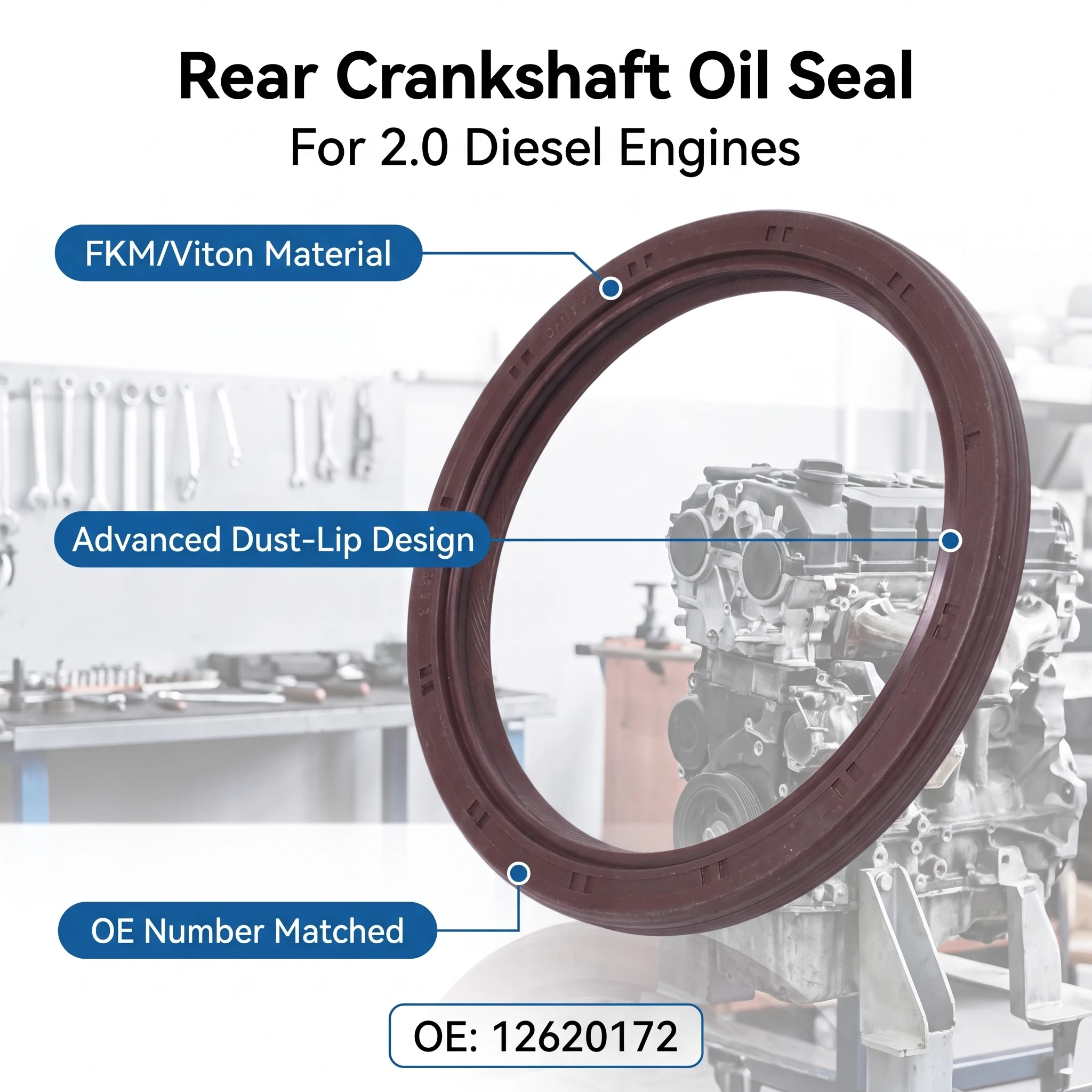 Rear Crankshaft Oil Seal for Chevrolet Captiva Cruze Epica Opel Antara 2.0L VCDi CDTi Replacement Part 25183982 96440233 4807977