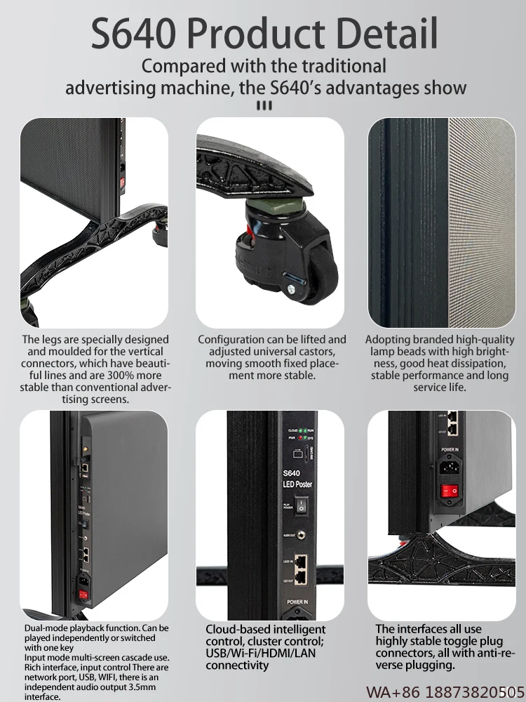 LED الاتجاه الجديد حامل أرضية داخلي شاشة عرض ملصق فيديو P1.86 P2