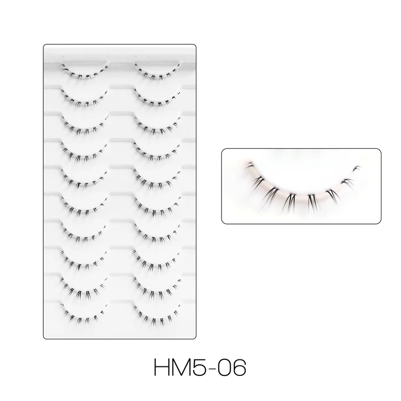 VIPUDA Untere Wimpern 5/10 Paar Natürliche Koreanische Augen Manga Untere Wimpern Cluster Klar Band Wispy Bottom Wimpern Cosplay Make-Up – Detail 6