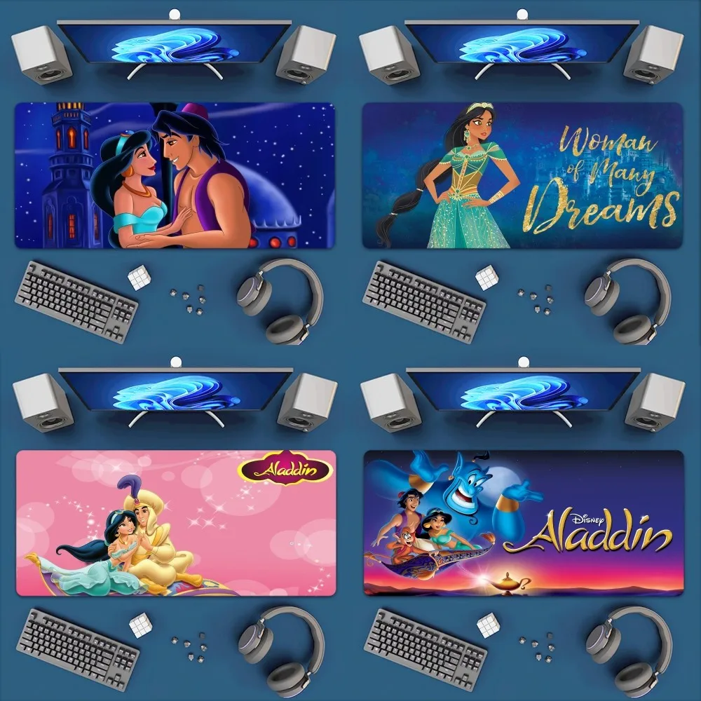 MINISO Disney Aladdin Jasmine Mousepad Office Large Mouse Mat Keyboard Mats Rubber PC Computer Game Big Anti-slip Mice Mat