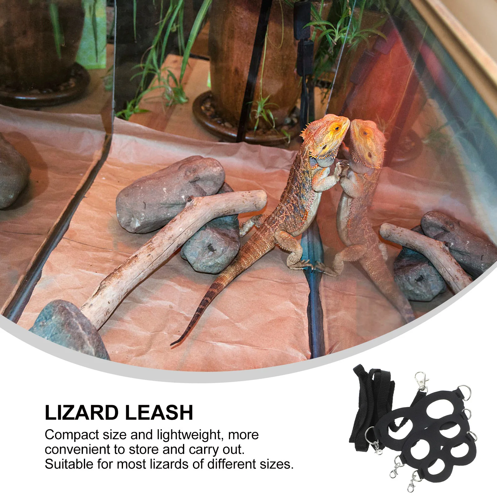 

1 Set Adjustable Lizard Harness Bearded Dragon Small Reptile Leash Outdoor Walking Rope For Gecko Amphibians Pet Supply Reptile