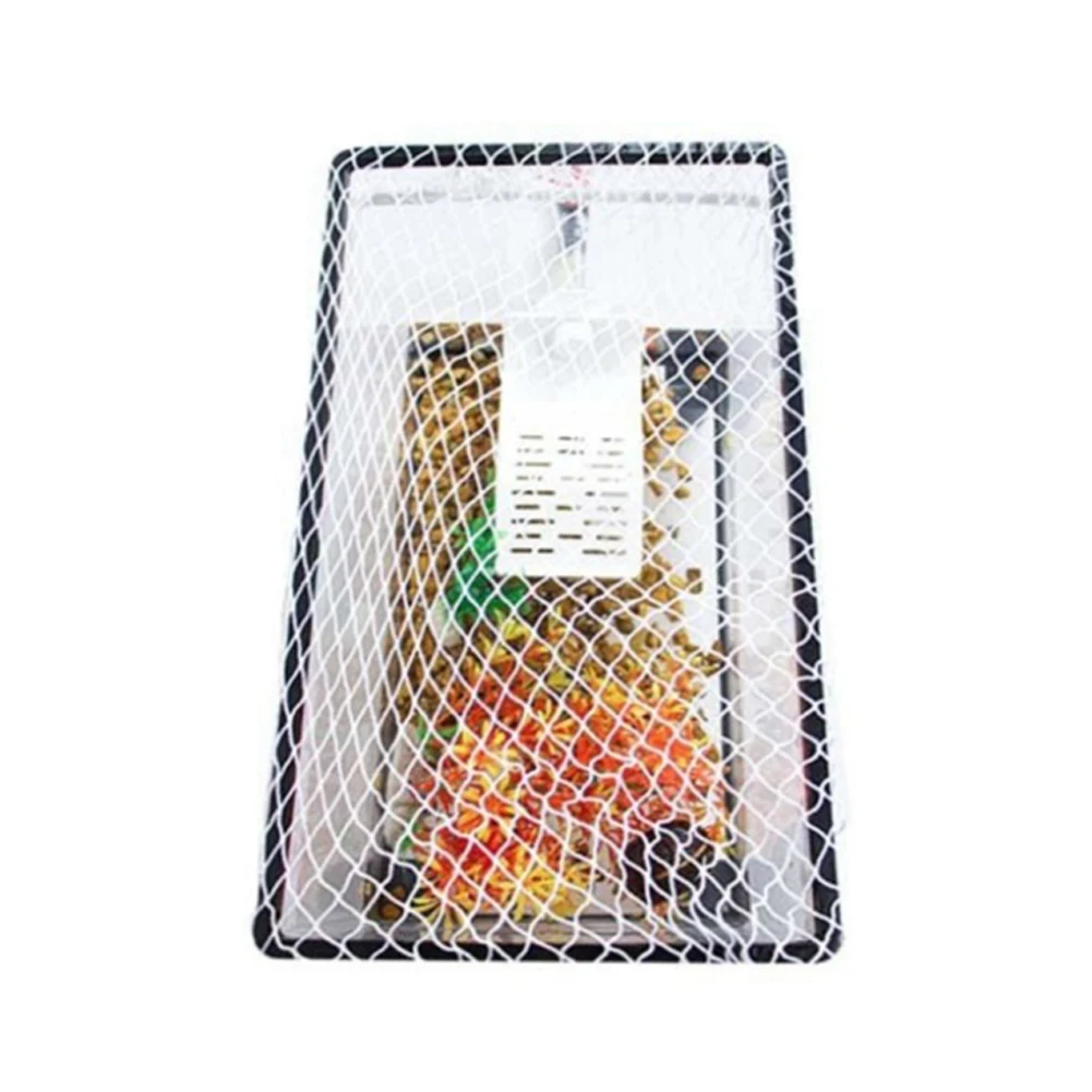 1pcs Aquarium Screen Net Reptile Escape Proof Net With Locking Buckle Elastic Rope Fish Tank Covering For Anti Shrimp Jumping