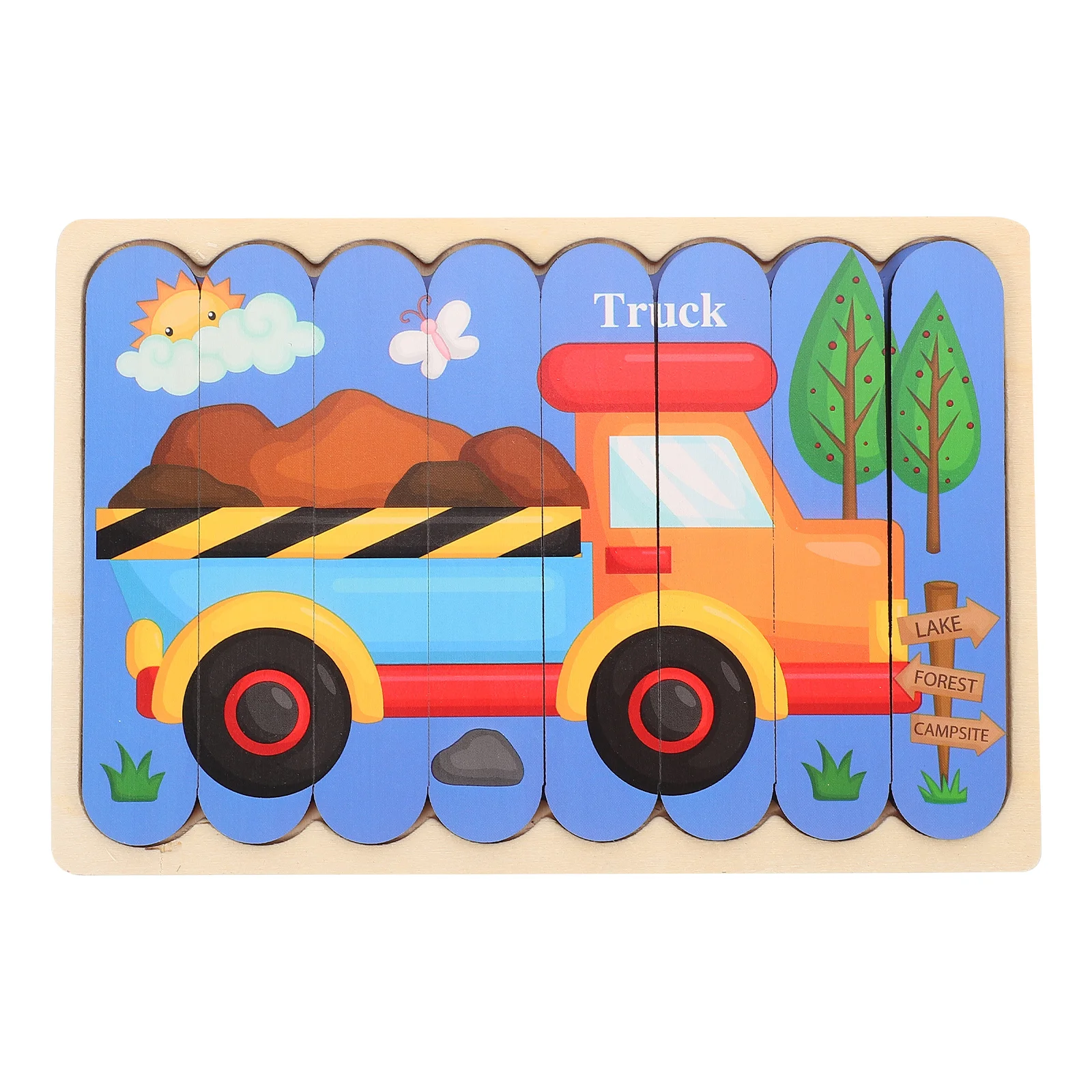 

1Set Kids Cartoon Puzzle Educational Wooden Stick Matching Cognitive Learning Fun Gift Wood Stick Puzzle