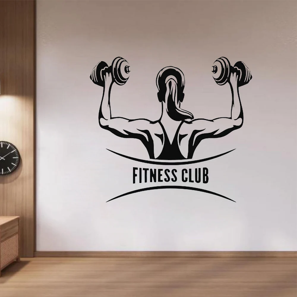 Fitness Club Wall Decal Workout Motivational Wall Sticker Gym Wall Decor Poster Vinyl Removable Waterproof Wallpaper S910