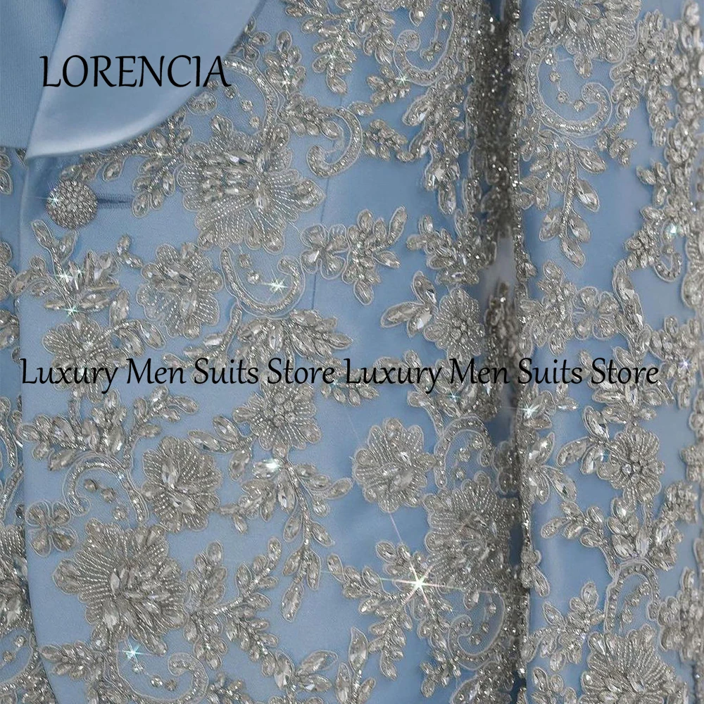 Luxury Rhinestone Suit for Men 2 Piece Single Breasted Wedding Party Tuxedos Customized Blazer Pants abiti uomo estivi eleganti