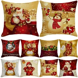Christmas Cushion Cover Merry Christmas Decorations for Home 2025 Cristmas Ornament Navidad Noel Xmas Gifts Happy New Year 2026